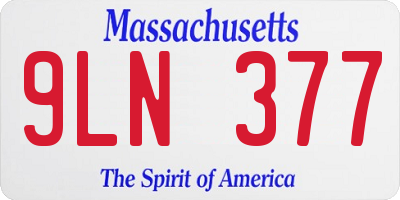 MA license plate 9LN377