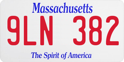 MA license plate 9LN382