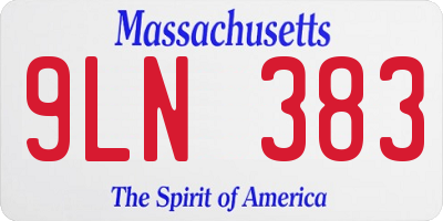 MA license plate 9LN383