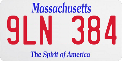 MA license plate 9LN384
