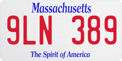 MA license plate 9LN389