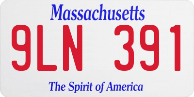 MA license plate 9LN391