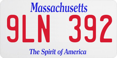 MA license plate 9LN392