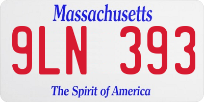MA license plate 9LN393