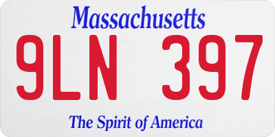MA license plate 9LN397
