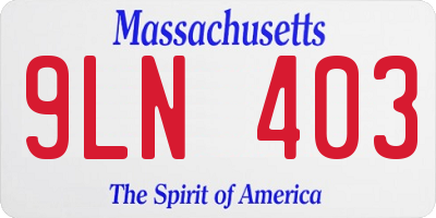 MA license plate 9LN403