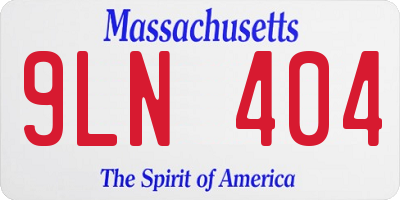 MA license plate 9LN404