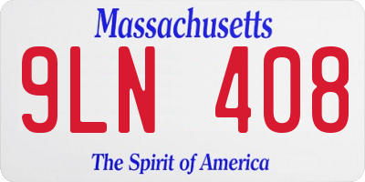 MA license plate 9LN408