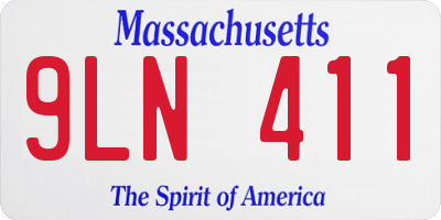 MA license plate 9LN411