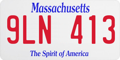 MA license plate 9LN413
