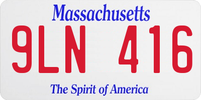 MA license plate 9LN416