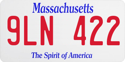 MA license plate 9LN422