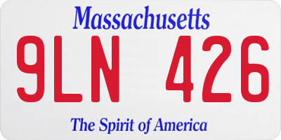 MA license plate 9LN426