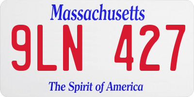 MA license plate 9LN427