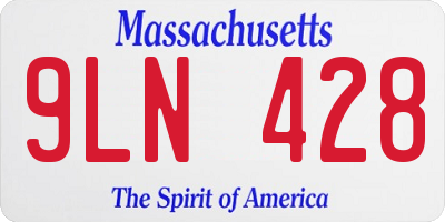MA license plate 9LN428