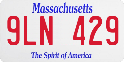 MA license plate 9LN429