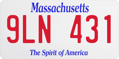 MA license plate 9LN431