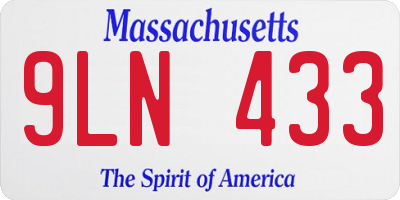 MA license plate 9LN433