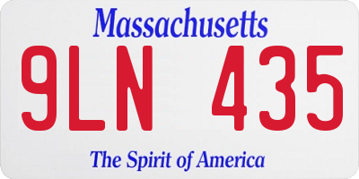 MA license plate 9LN435