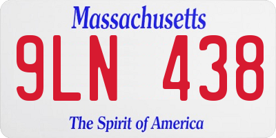 MA license plate 9LN438