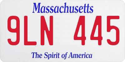 MA license plate 9LN445