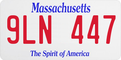 MA license plate 9LN447