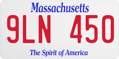 MA license plate 9LN450