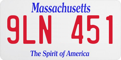 MA license plate 9LN451