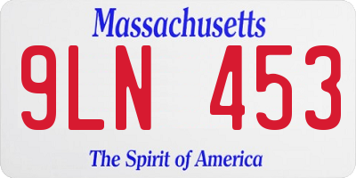 MA license plate 9LN453
