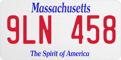 MA license plate 9LN458