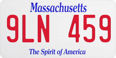 MA license plate 9LN459