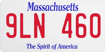MA license plate 9LN460