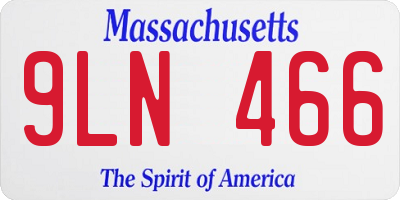 MA license plate 9LN466