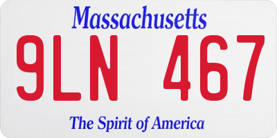 MA license plate 9LN467