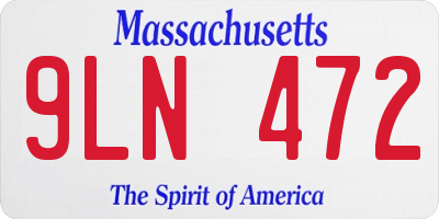 MA license plate 9LN472