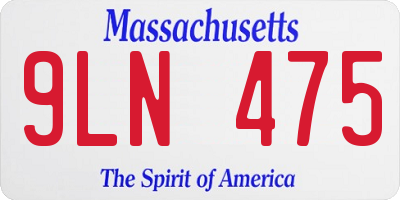 MA license plate 9LN475