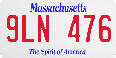 MA license plate 9LN476