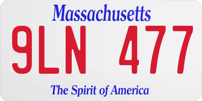 MA license plate 9LN477
