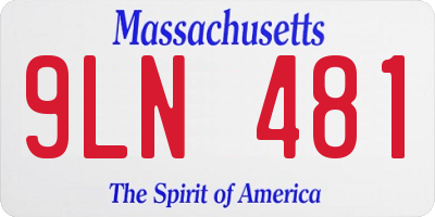 MA license plate 9LN481