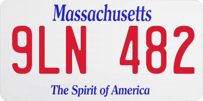 MA license plate 9LN482