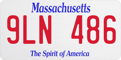 MA license plate 9LN486
