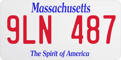 MA license plate 9LN487