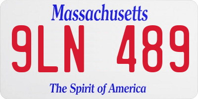 MA license plate 9LN489