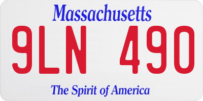 MA license plate 9LN490