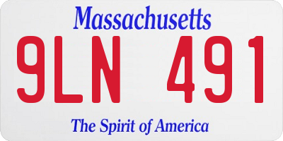 MA license plate 9LN491