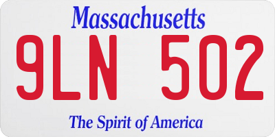 MA license plate 9LN502