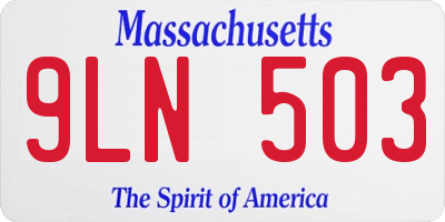 MA license plate 9LN503