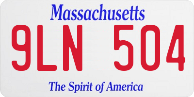 MA license plate 9LN504