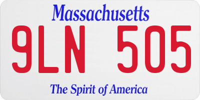 MA license plate 9LN505