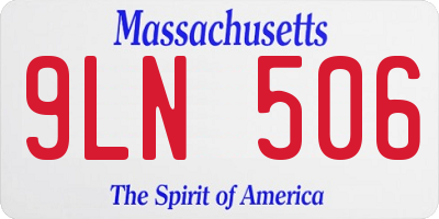 MA license plate 9LN506